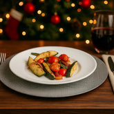 Plato base decorativo de cristal plateado 33 cm con textura entrelazada brillante